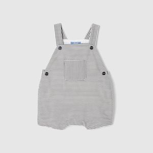 Baby boy striped poplin overalls